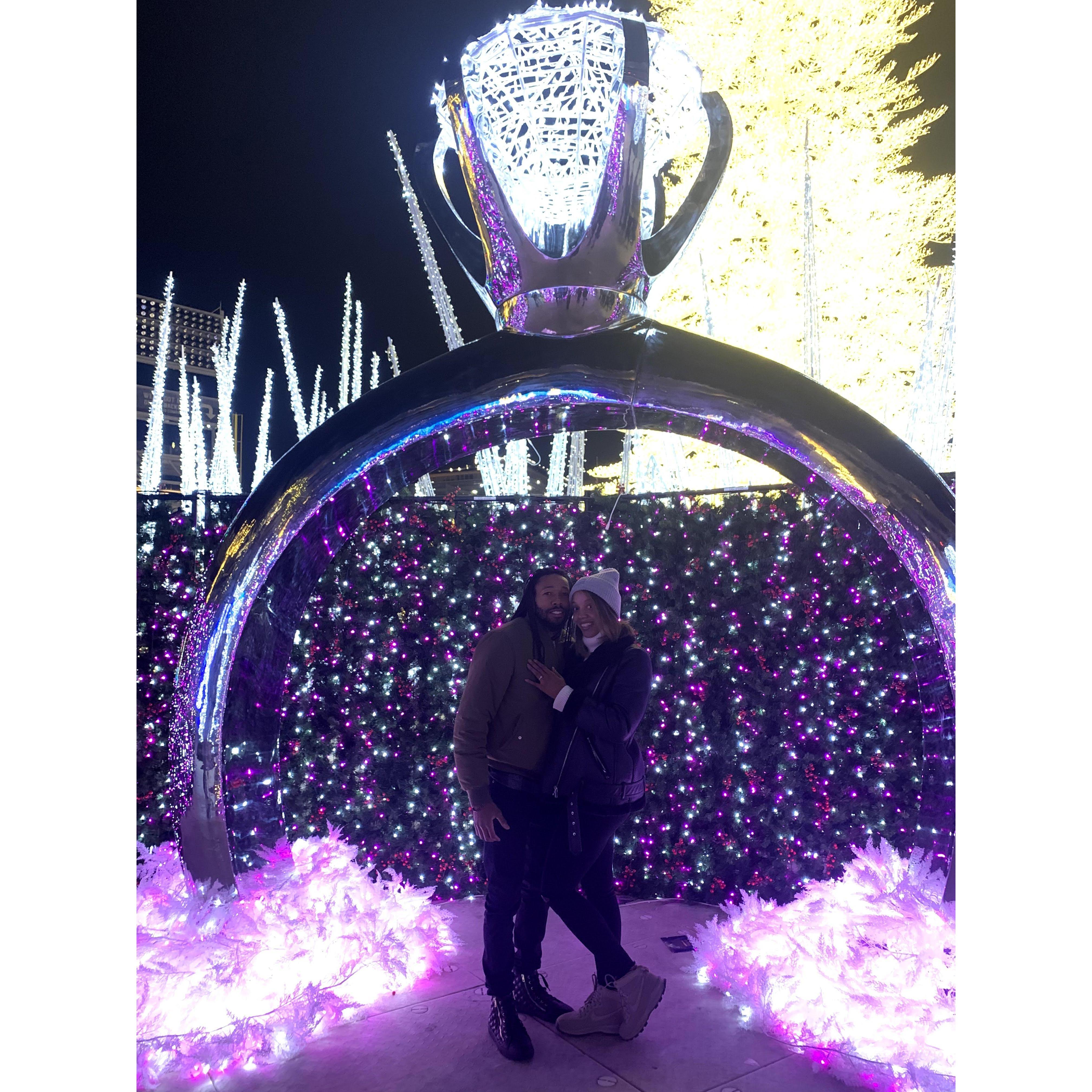 Taking advantage of the perfect spot in Enchant Christmas Park!