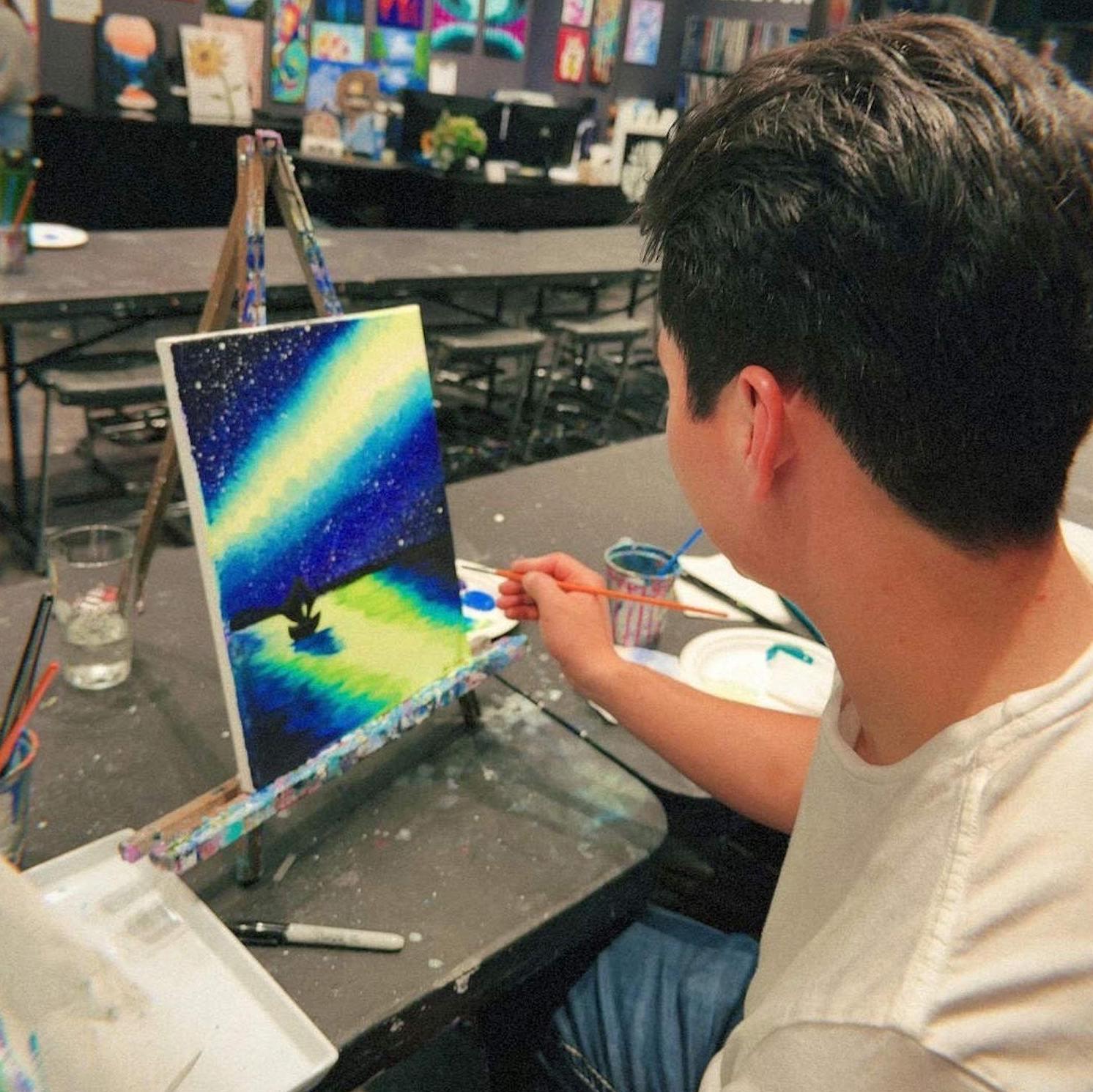 Tried out a painting class to celebrate our 8 months together <3