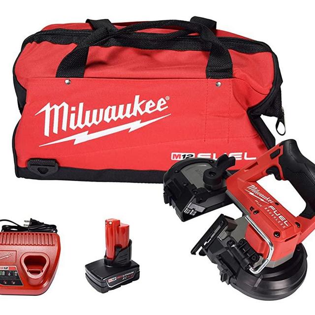 Milwaukee 2529-21XC M12 FUEL 12-Volt Lithium-Ion Cordless Compact Band Saw XC Kit with One 4.0 Ah Battery, Charger and Tool Bag