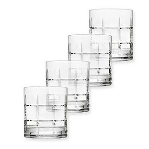Top Shelf Tartan Double Old-Fashioned Glasses (Set of 4)