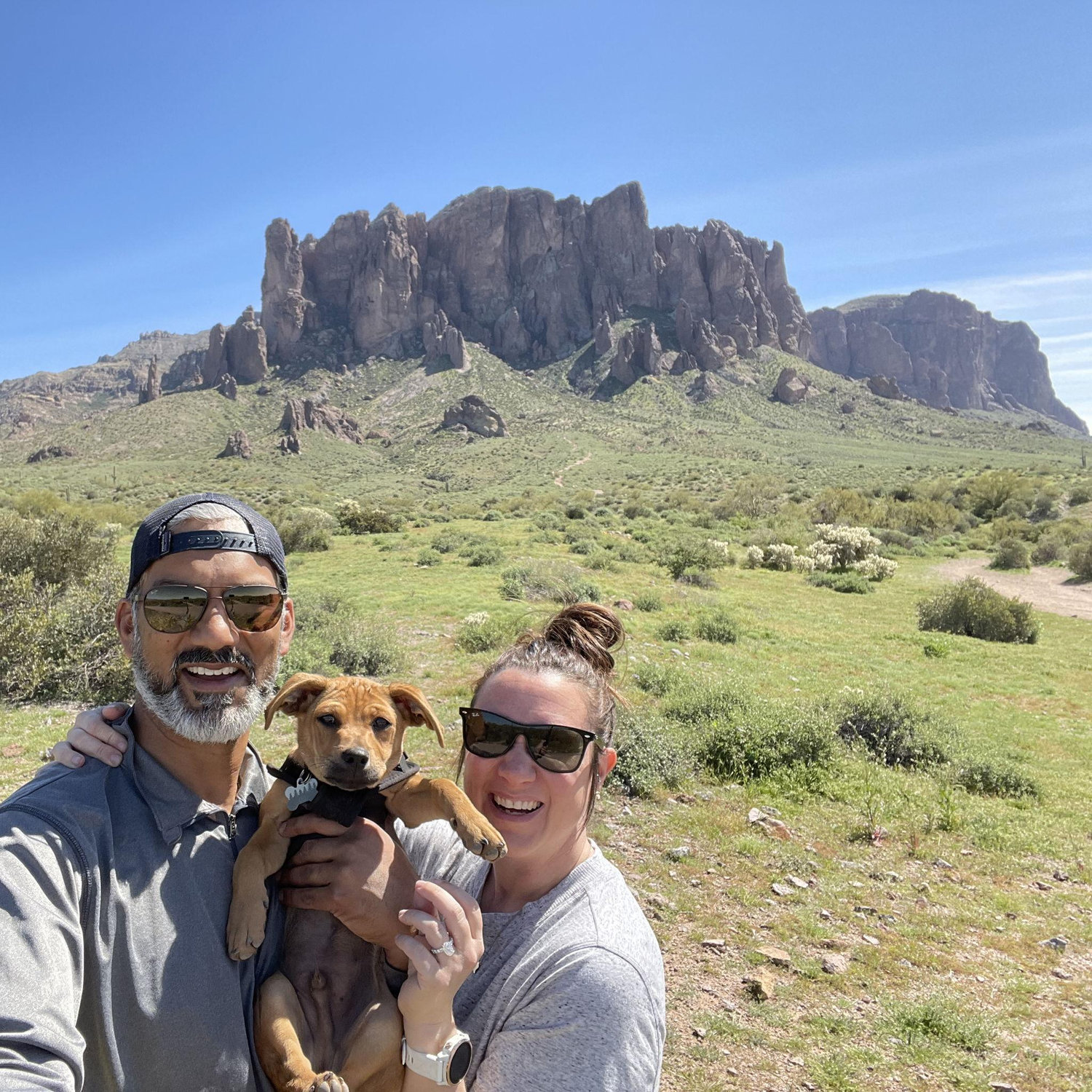 One of Olli’s first adventures—hiking in the Superstition Mountains of Arizona.