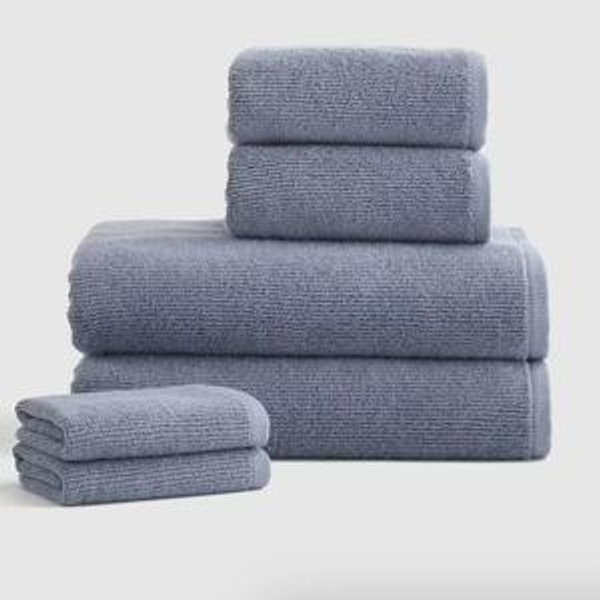 Turkish Ribbed Quick Dry Bath Towel Bundle - Mineral