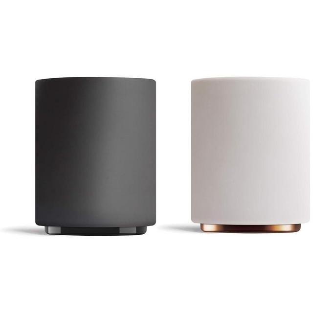 Fellow Monty Milk Art Cups - Double Wall Ceramic Latte Mug, 11 oz - Matte Black & White with Graphite & Copper Base