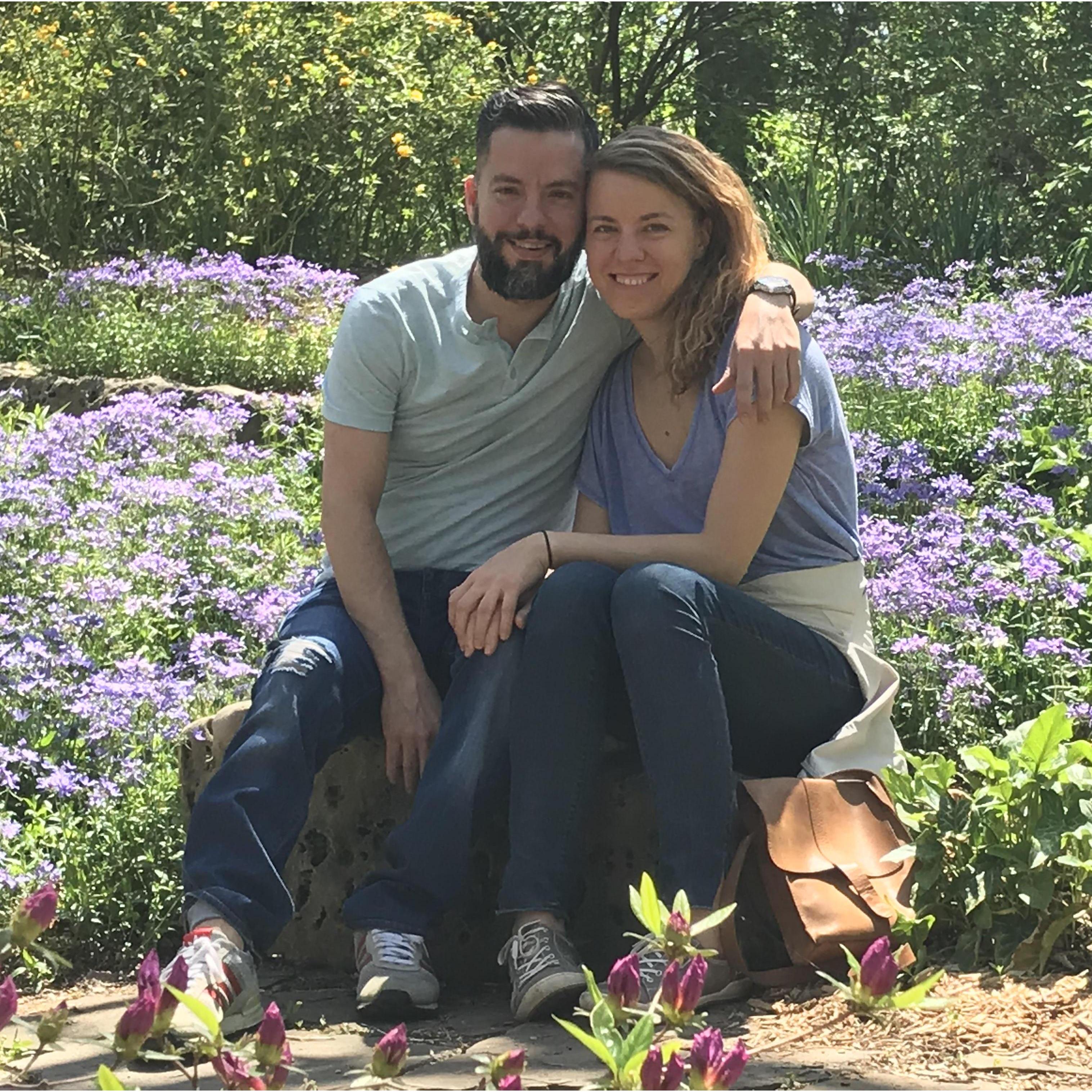 At our favorite spot in Wichita, the Botanical Gardens. May 2018.