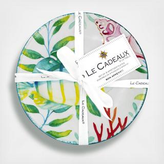 La Mer Melamine Assorted Appetizer Plate, Set of 4