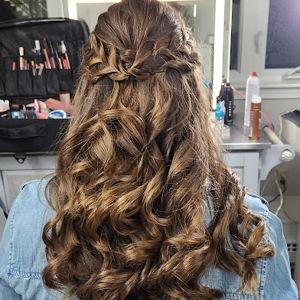 Bride's wedding hair styling
