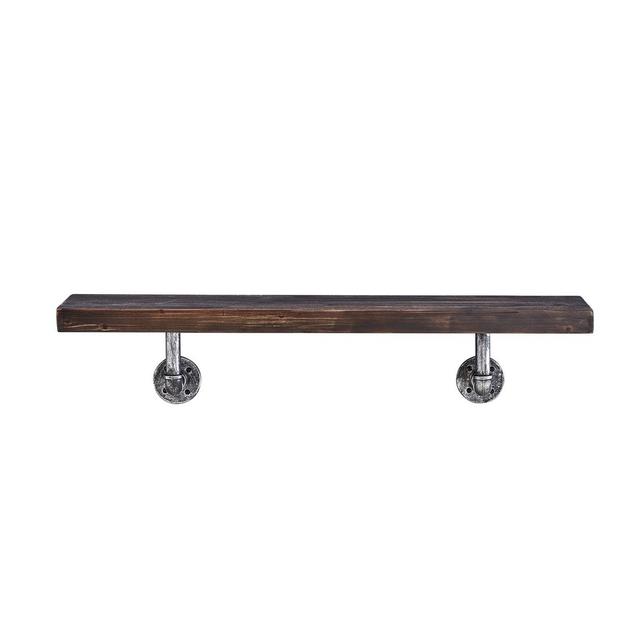 Danya B.™ 36-Inch x 7-Inch Floating Pipe Industrial Rustic Wall Mount Shelf in Ebony