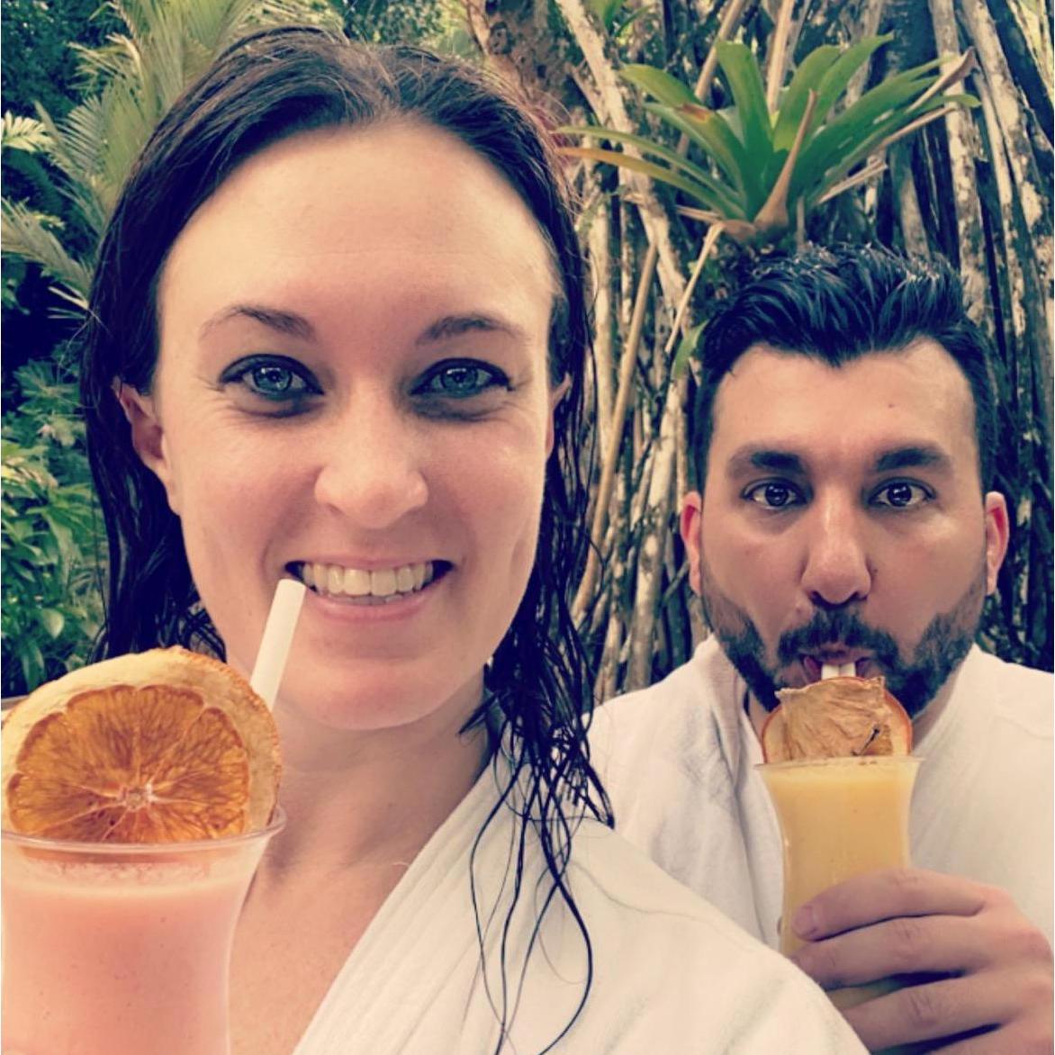 Relaxing at the hot springs in Costa Rica