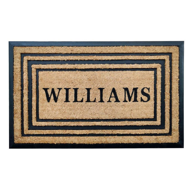 Williams Sonoma Triple Picture Frame Doormat 22x36, Personalized