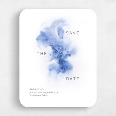 Blue Rounded Wedding Save the Date - Bartlett Portrait