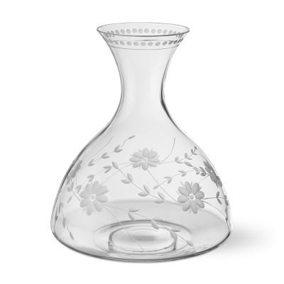 Vintage Etched Wine Decanter