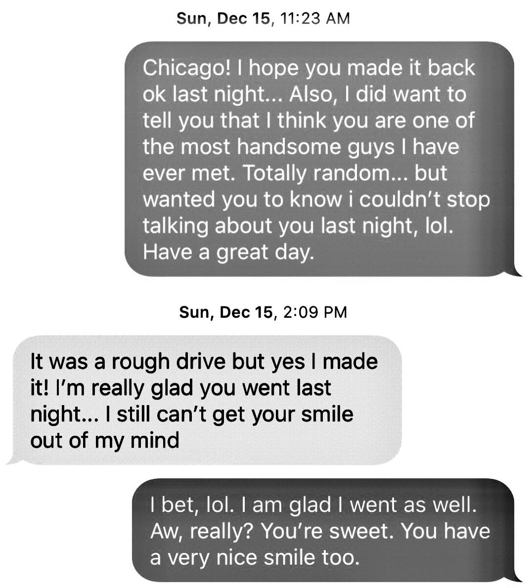 First Text - December 15, 2019