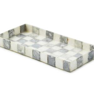 sterling check capiz vanity tray