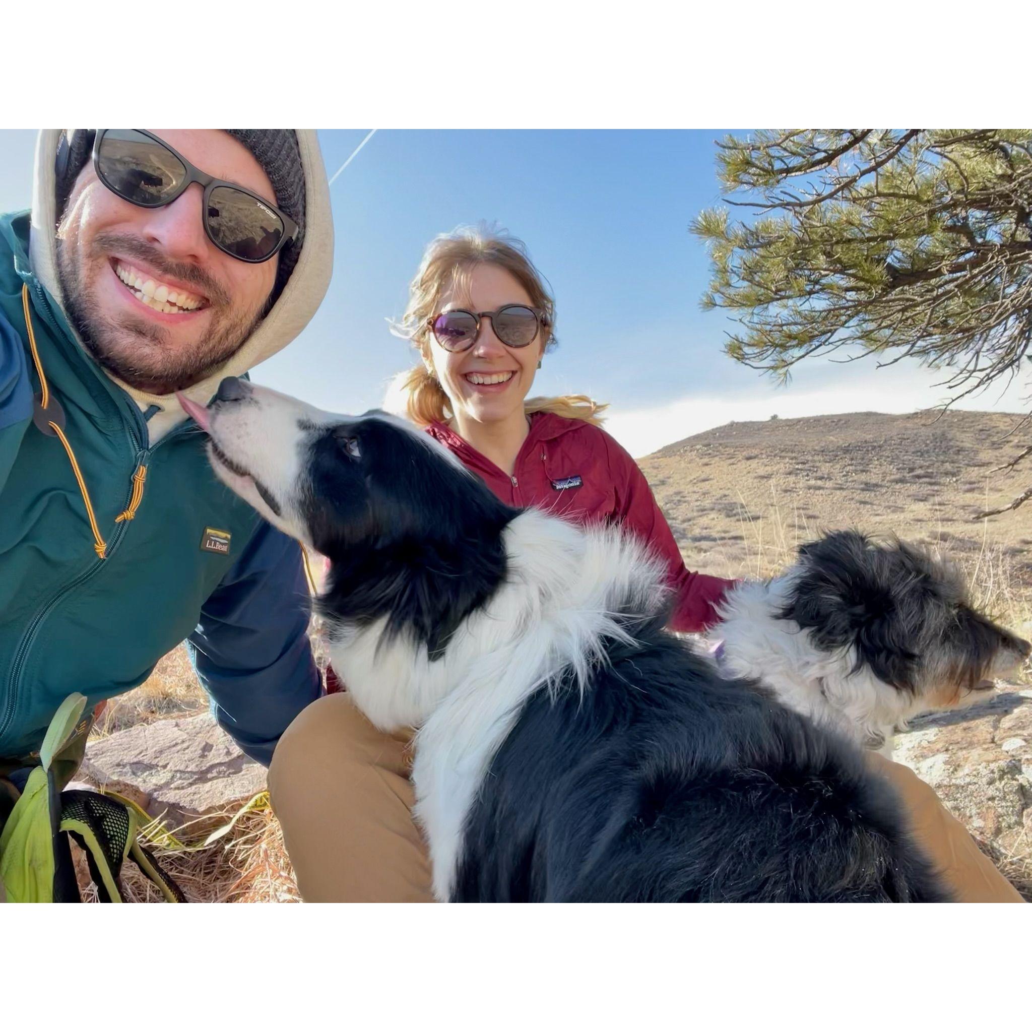 Our first family hike after adopting Otter