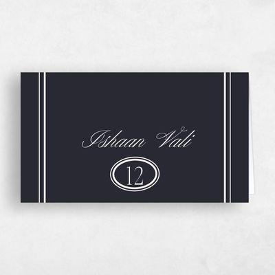 Ebony, Black Wedding Place Card - Querido