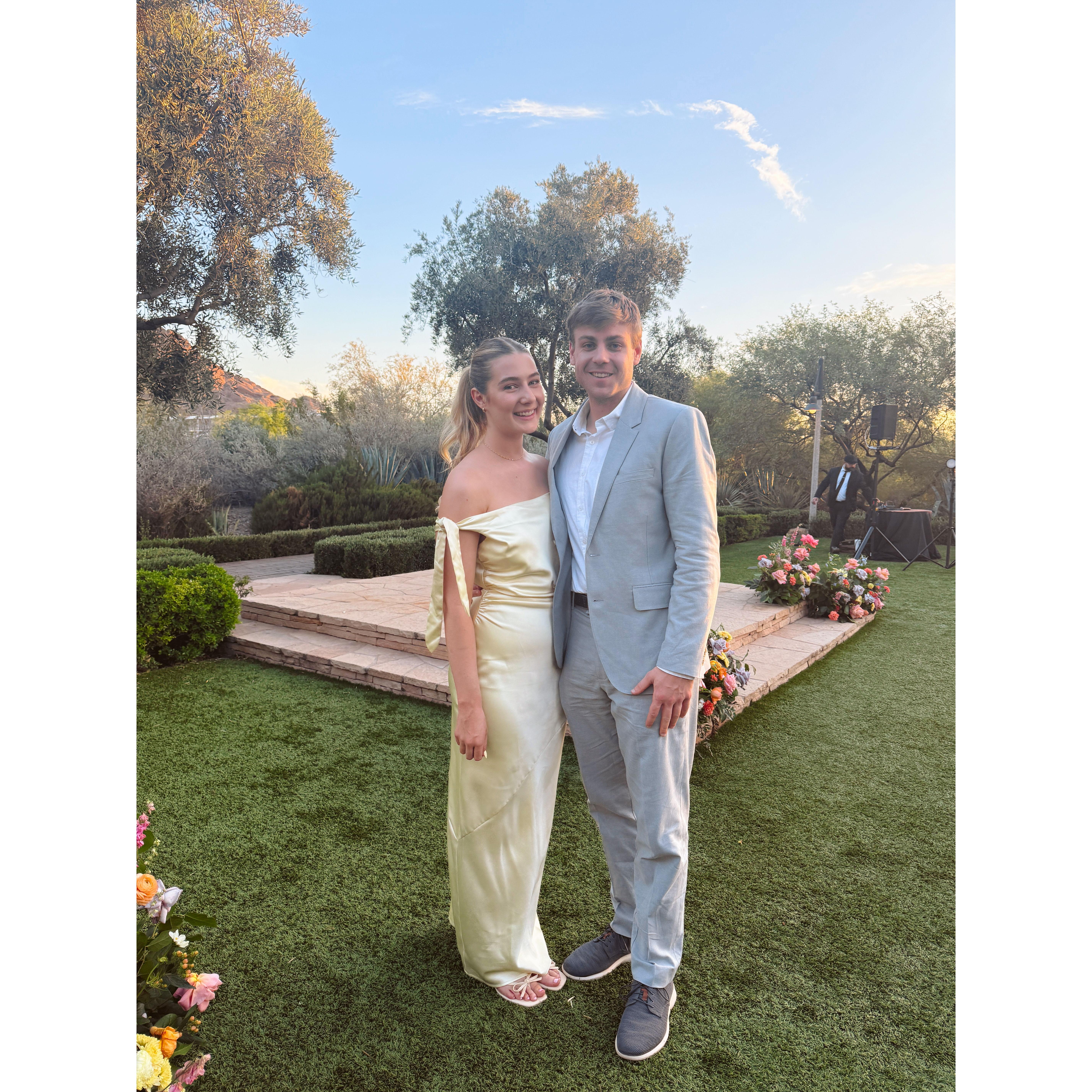 Celebrating Gracie's sister, Mary's, wedding