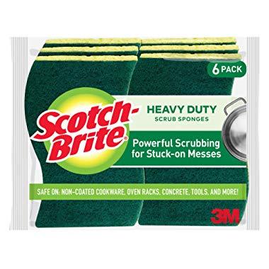 Scotch-Brite Heavy Duty Scrub Sponge, 6 Scrub Sponges