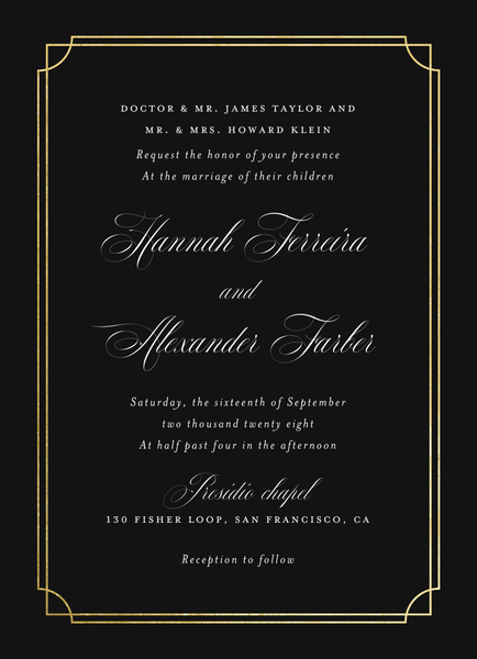 Vernazza Portrait Foil | Black | Zola Wedding Invitations