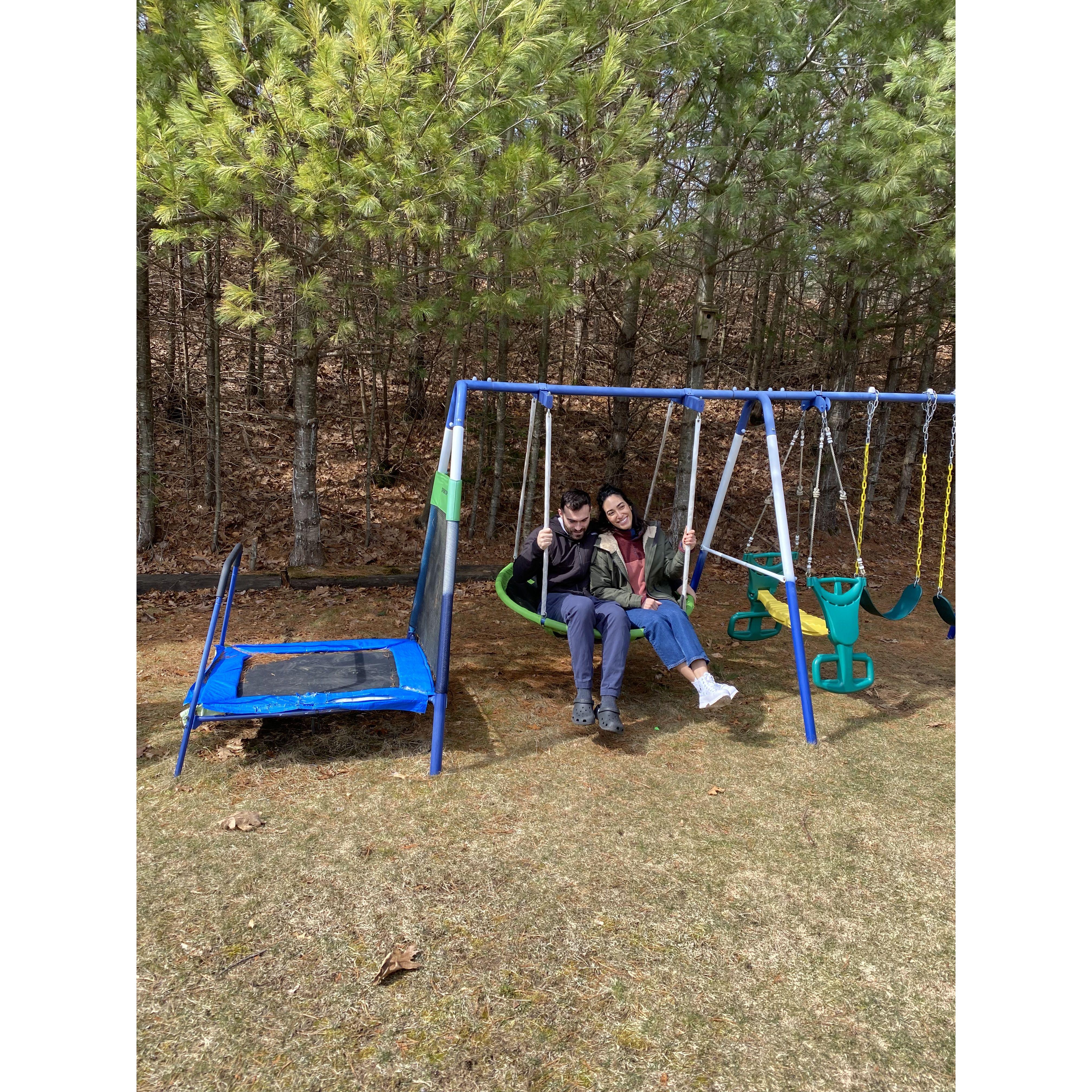 Playing in the playground of our first home!!
