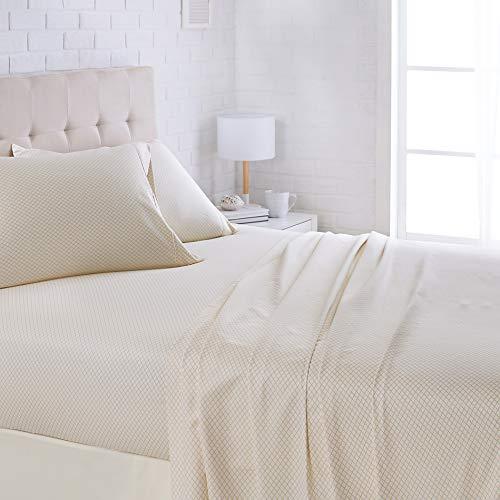 AmazonBasics Lightweight Super Soft Easy Care Microfiber Sheet Set with 16" Deep Pockets - Queen, Yellow Scallop