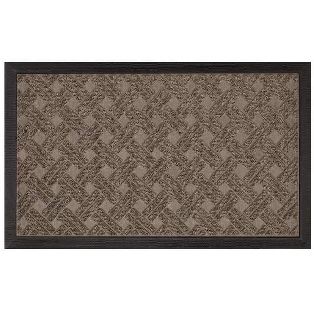 Gorilla Grip Durable Natural Rubber Door Mat, Waterproof, Low Profile, Heavy Duty Welcome Doormat for Indoor and Outdoor, Easy Clean, Rug Mats for Entry, Patio, Busy Areas, 17x29, Taupe Basket Weave