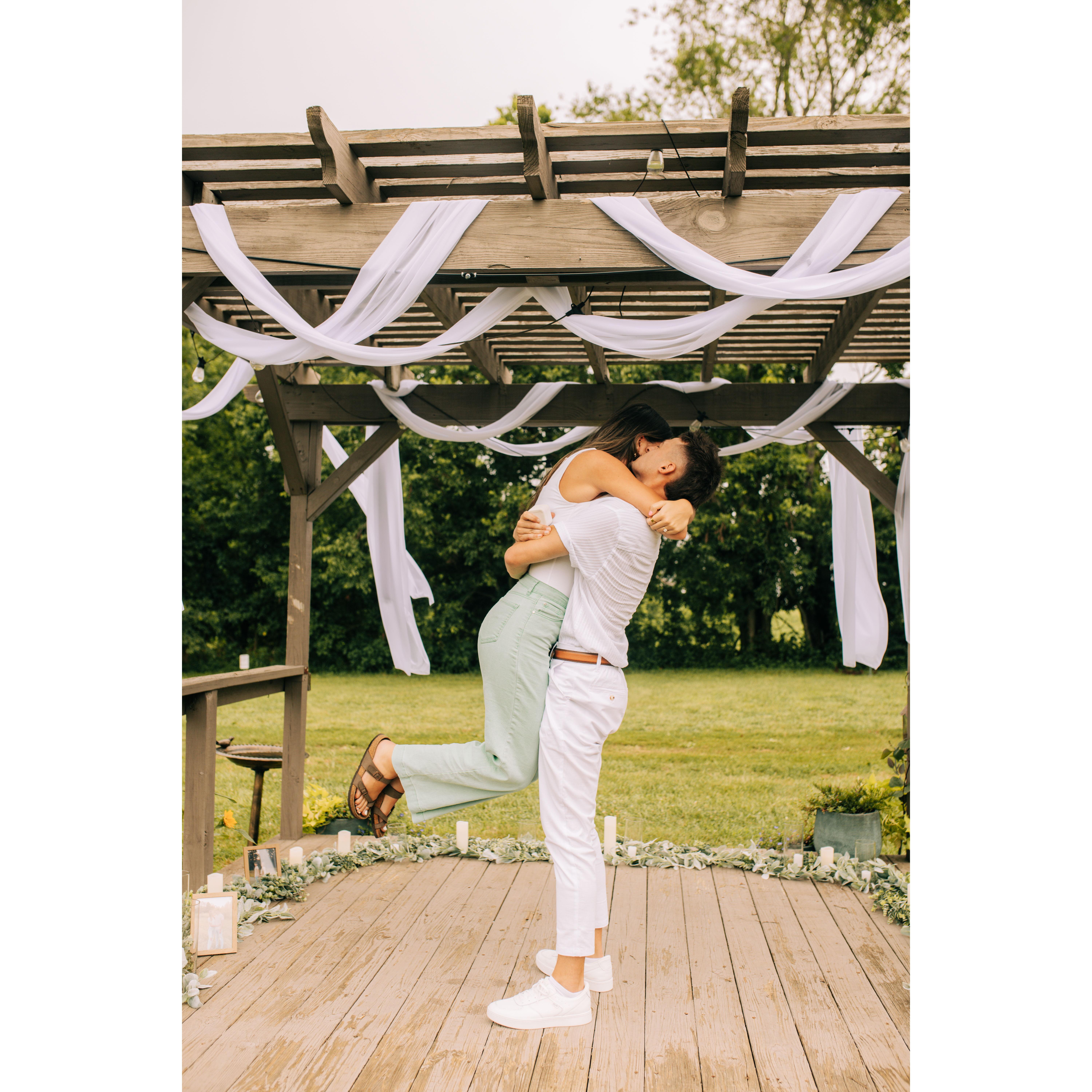 The moment he asked me to marry him! Best day ever!!