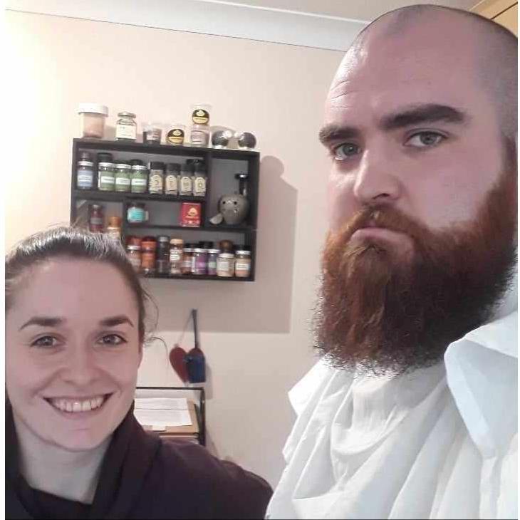 2020: Cutting Myles' beard for COVID