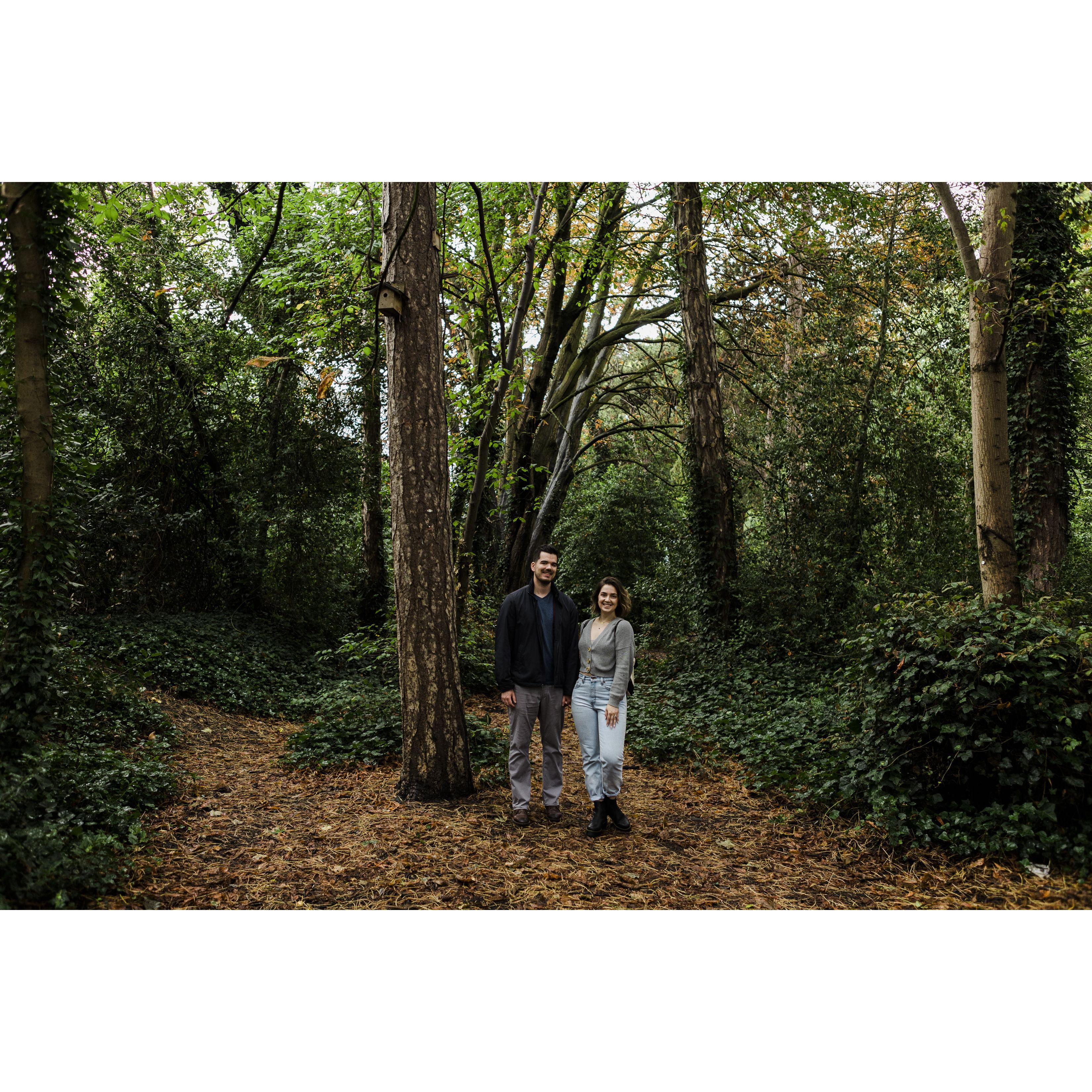 There was some wooded area that we walked through with the photographer, Vinny