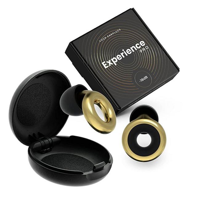 Loop Experience Pro Earplugs - High Fidelity Hearing Protection for Musicians, DJs, Drummers, Festivals, Concerts and Nightlife – 18dB Noise Reduction Ear Plugs – Extra Accessories incl - Gold