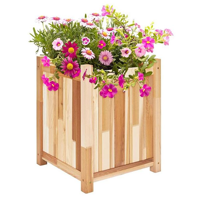 Jumbl Canadian Cedar Planter Box | Wood Garden Bed for Growing Flowers, Succulents & Other Plants at Home | Great for Outdoor Patio, Deck, Balcony