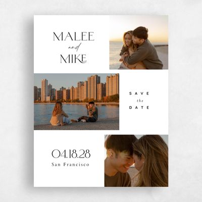 White Wedding Save the Date - Buenos Multiphoto