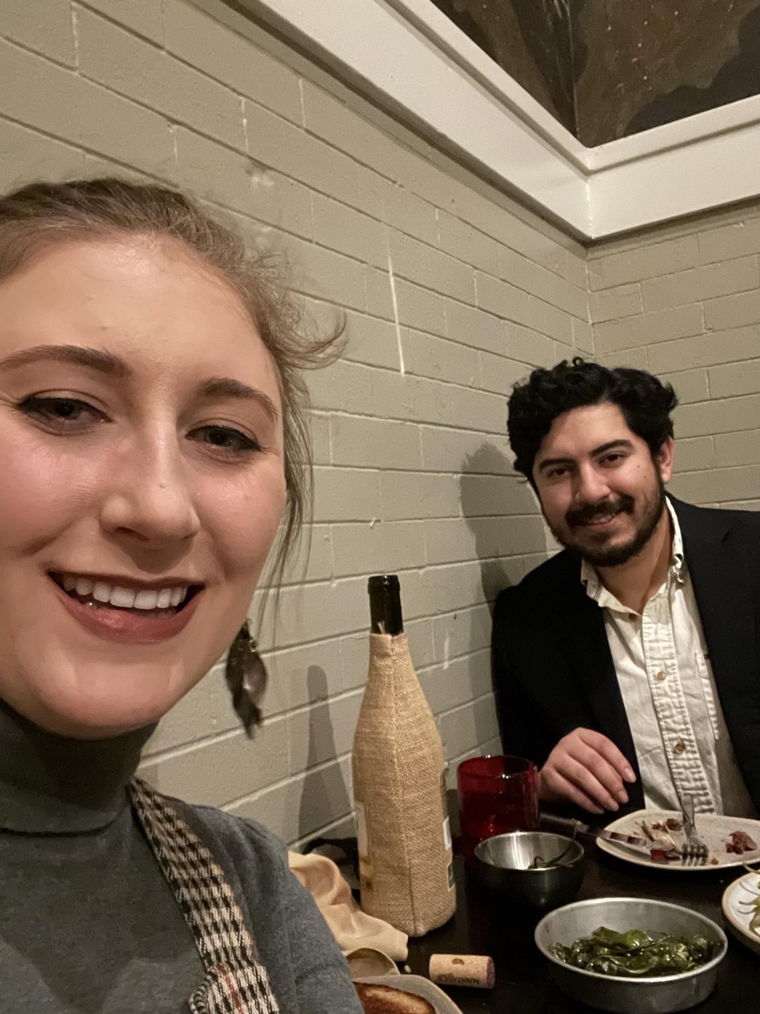 Esteban and Mallory at dinner in Denver celebrating their fourth anniversary of dating
