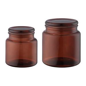 SEGERSJÖN				Jar with lid, set of 2, brown