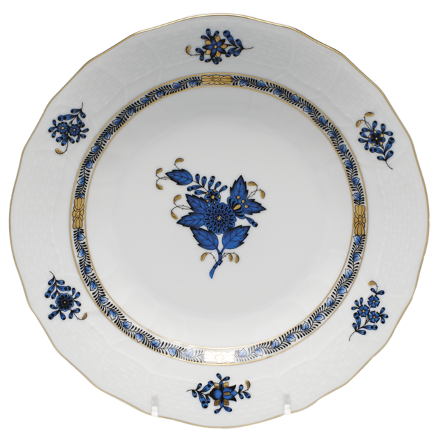 Herend Chinese Bouquet Black Sapphire Dessert Plate
