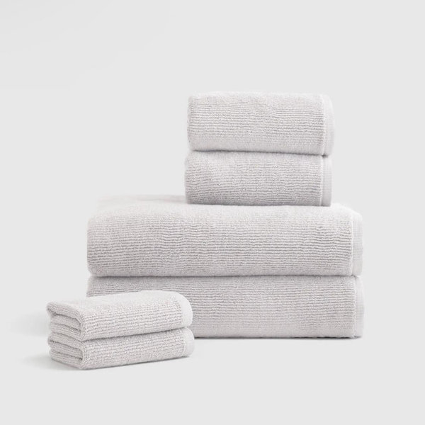 Turkish Ribbed Quick Dry Bath Sheet Bundle in Silver