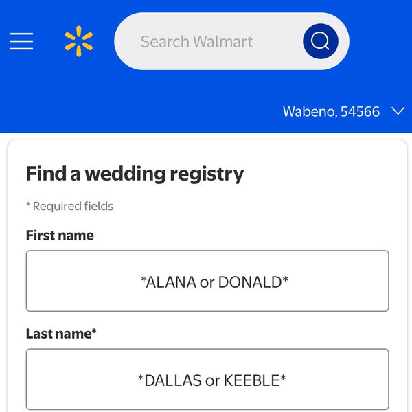 Wedding Registry