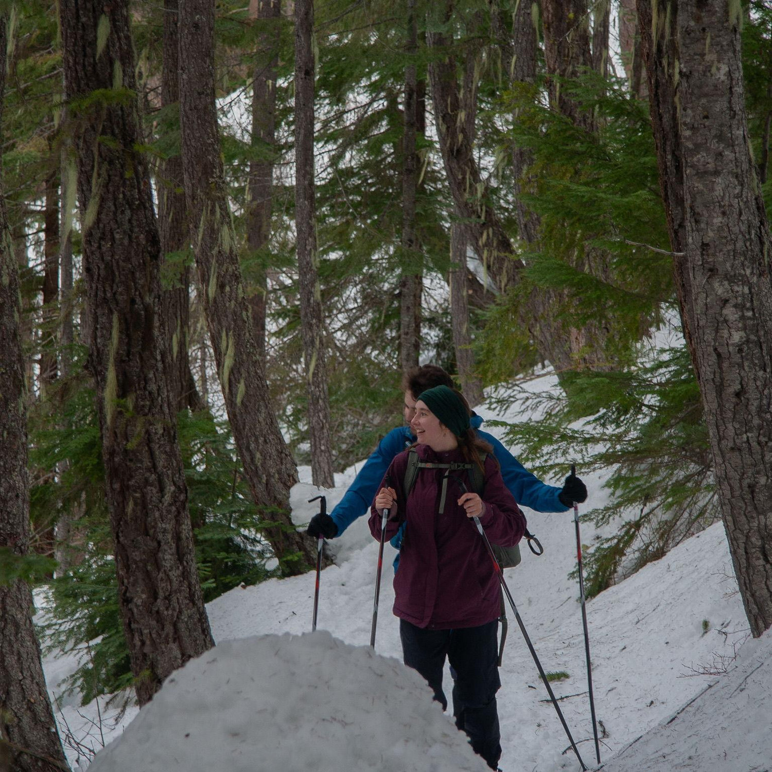 Jan-term trip living in the Cascades, learning to xc ski.