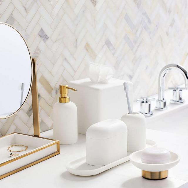 Modern Resin Stone Bath Accessories, Set of 5