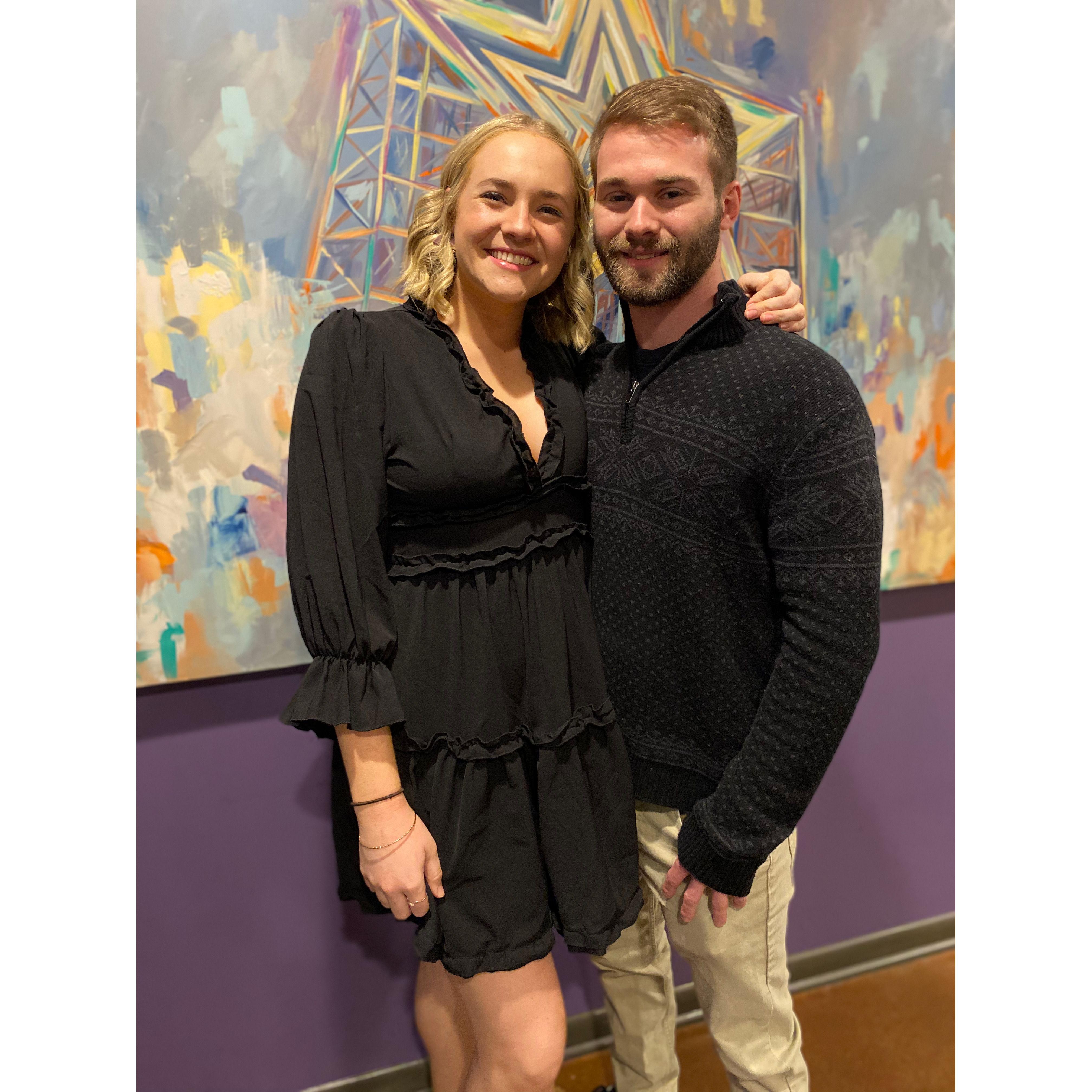 Young Hunter and Emily on their first Valentine's Day together in February 2021