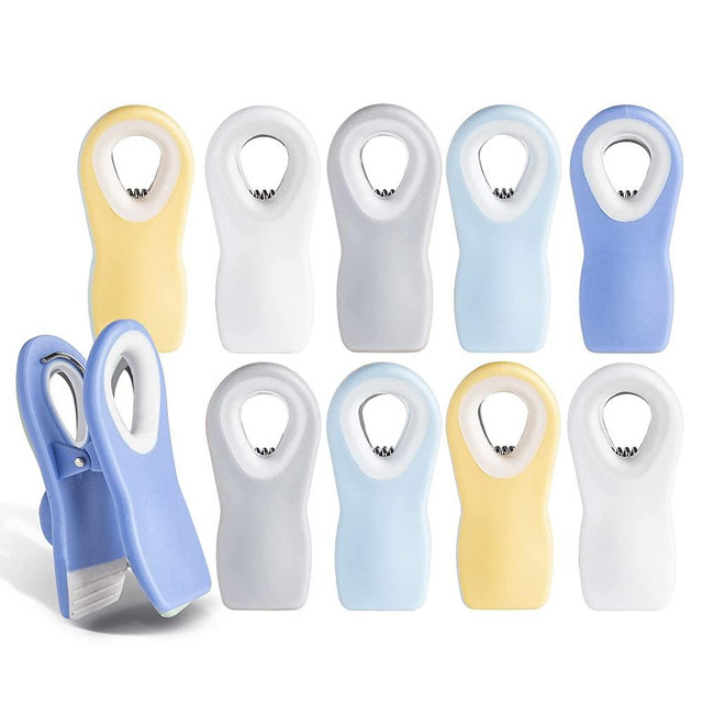 COOK WITH COLOR 10 Pc Bag Clips with Magnet- Food Clips, Chip Clips, Bag Clips for Food Storage with Air Tight Seal Grip for Bread Bags, Snack Bags and Food Bags (Yellow and Blue)