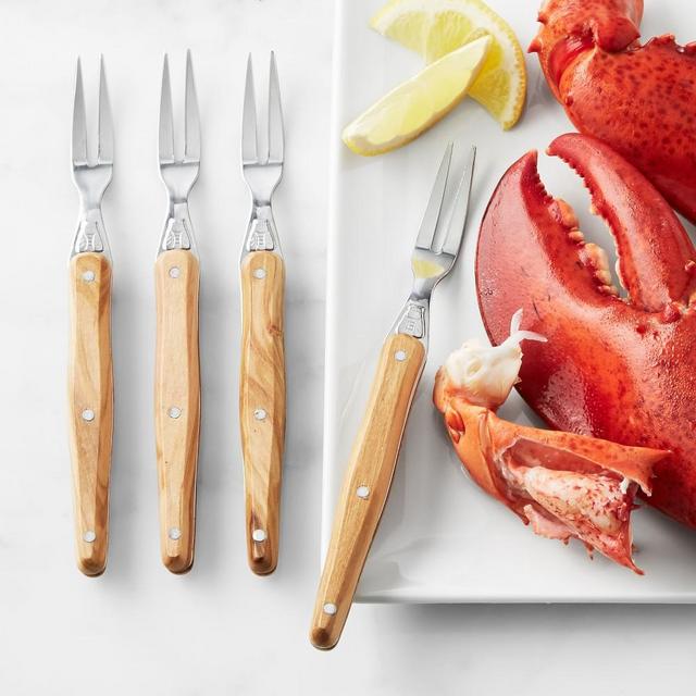 Laguiole Jean Dubost Seafood Forks, Set of 4, Olivewood