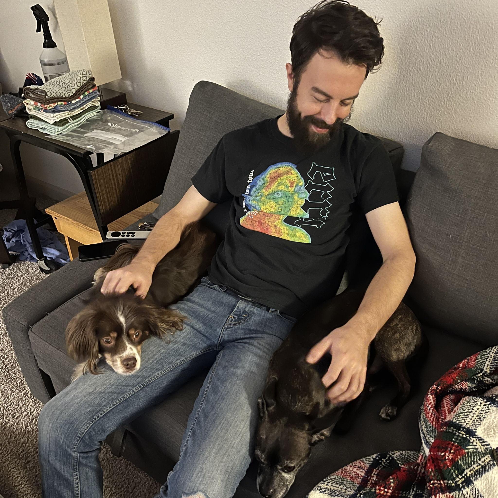 Cuddling with our boys