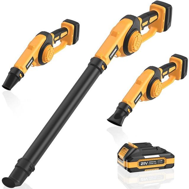 EWORK Mini Cordless Leaf Blower Up to 200 MPH 21V Small Electric Leaf Blower Cordless with Battery and Charger, 3 Speed Modes, Compact Battery Powered Leaf Blowers for Lawn Care