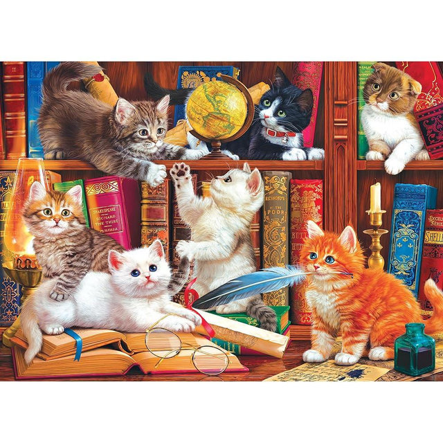 RoseArt - Kodak Premium - Library Mischief - 1000 Piece Jigsaw Puzzle for Adults