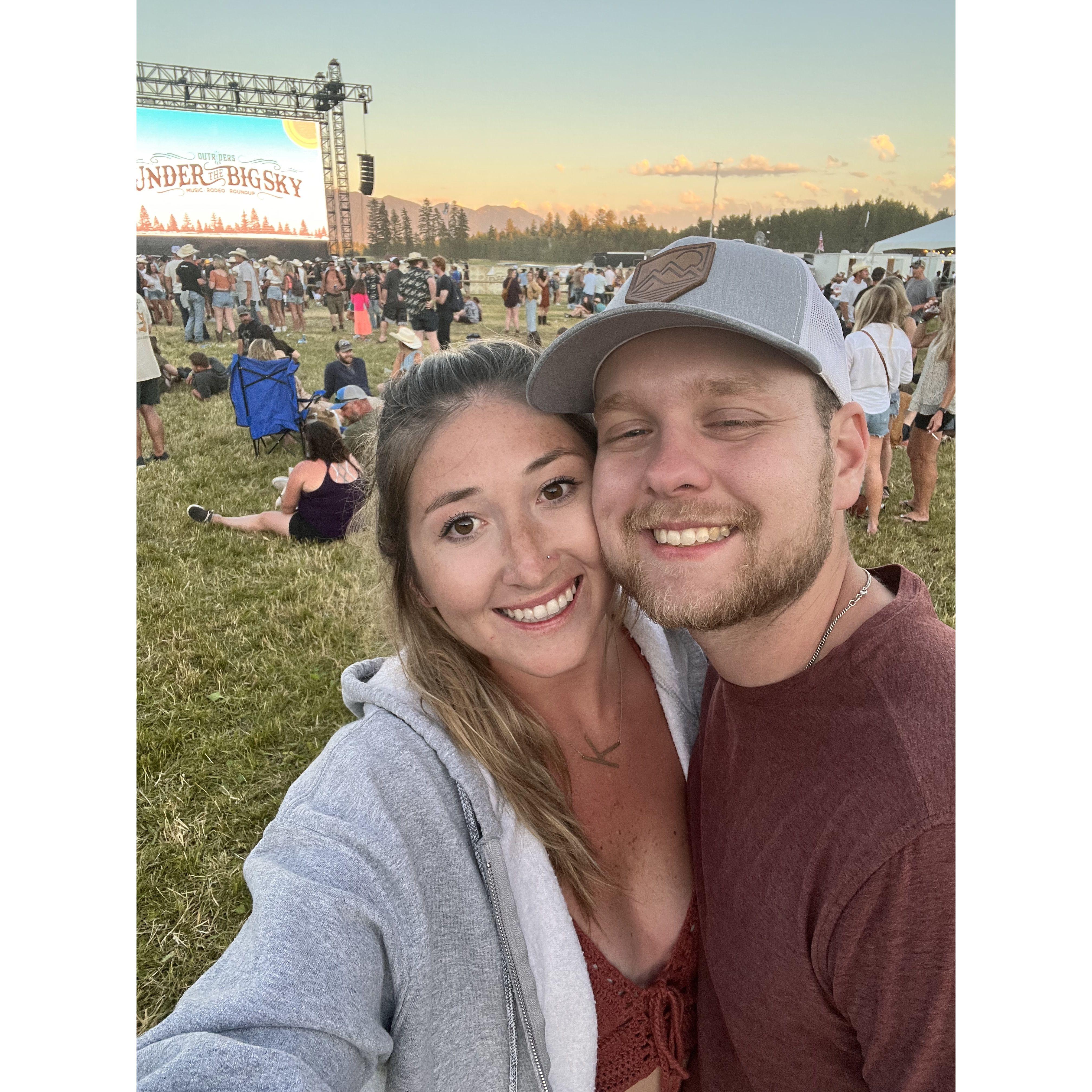 our first music festival together (Kate's first ever) in Whitefish, MT... we drove all this way to see Zach Bryan live for one hour!