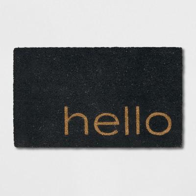 1'6"X2'6"/18"X30" Hello Doormat Black - Project 62™
