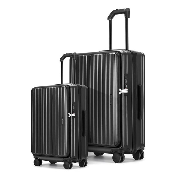 ROAMING Luggage Sets Hard shell Suitcase Top Opening Expandable with Wheels, Sturdy Large Suitcase Tsa Lock 20 Inch Carry on 28 Inch Checked Luggage, 2-Piece Set (20/28) for Travel Woman Men. Black