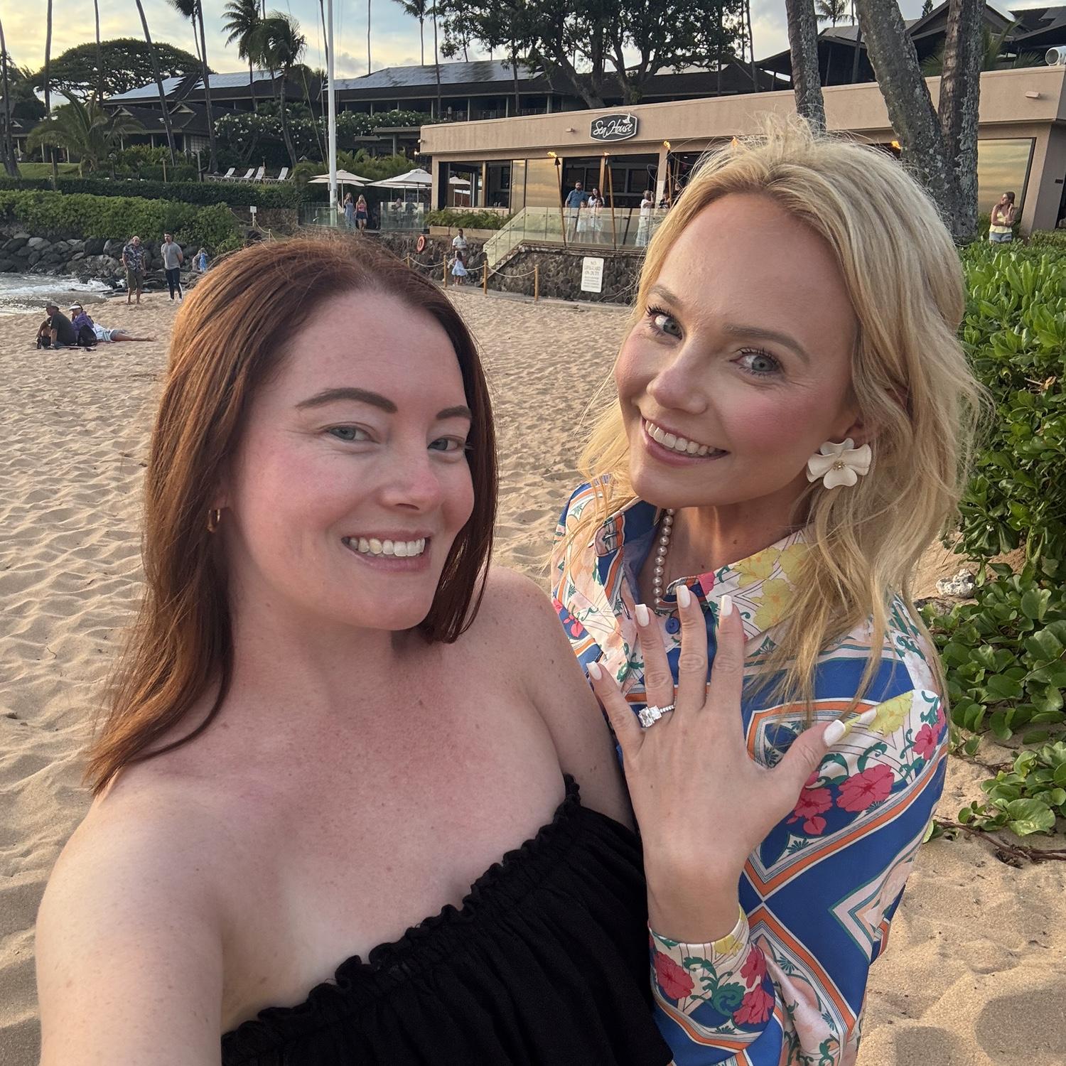 Maui Engagement July 2025: With her sister, Kellie, who was assigned to take secret photos!