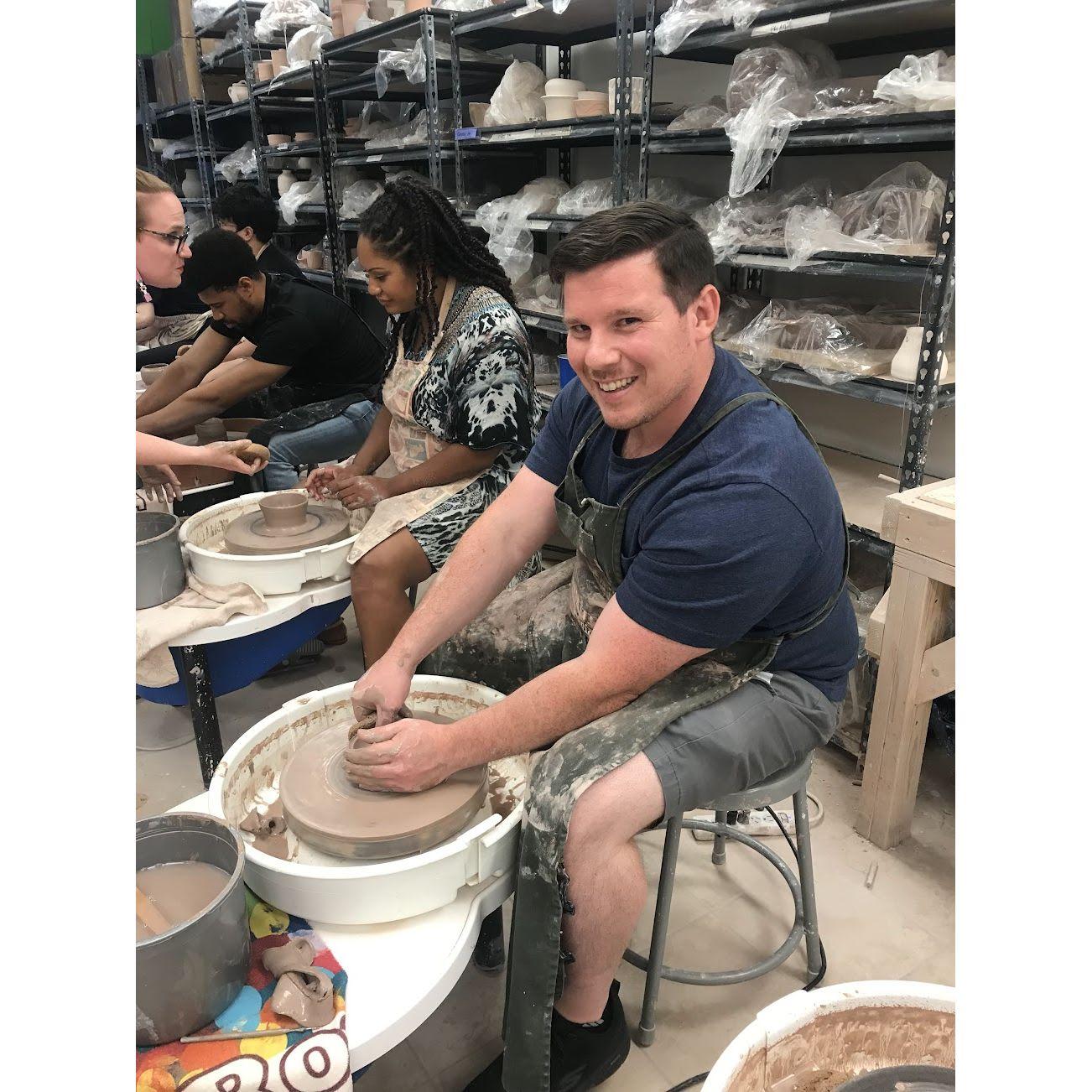 Casey surprised Stacy with this pottery date, too!