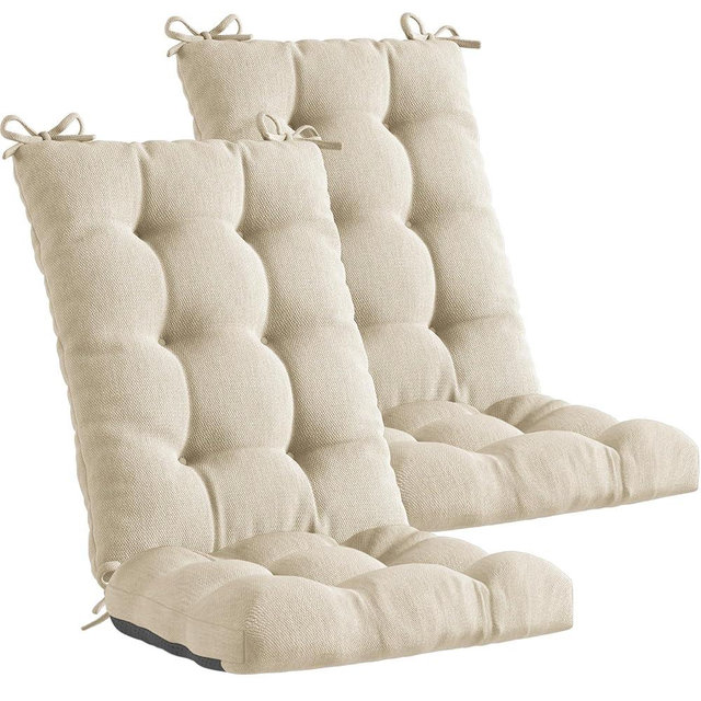 Codi Rocking Chair Cushions Indoor, Water Resistant Glider Rocker Replacement Cushion Set for Patio Porch Garden - Fits Most Standard Rockers, Beige 2PK